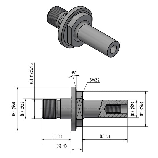 Innenschleifdorn Typ HJND-21 rechts