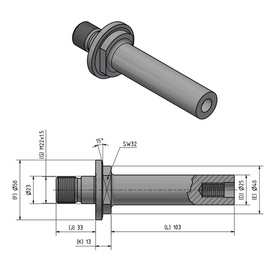 Innenschleifdorn Typ HJND-21 rechts