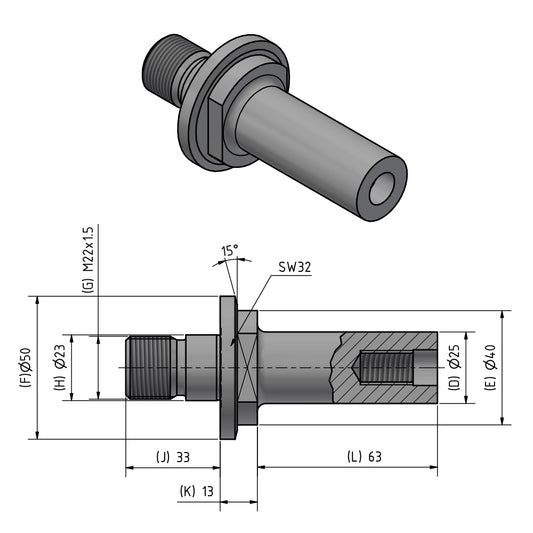 Innenschleifdorn Typ HJND-21 rechts