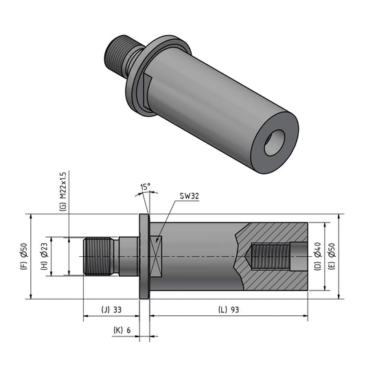Innenschleifdorn Typ HJND-21 rechts