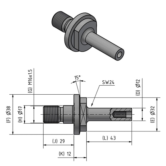 Innenschleifdorn Typ HJND-28 rechts