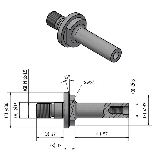 Innenschleifdorn Typ HJND-28 rechts