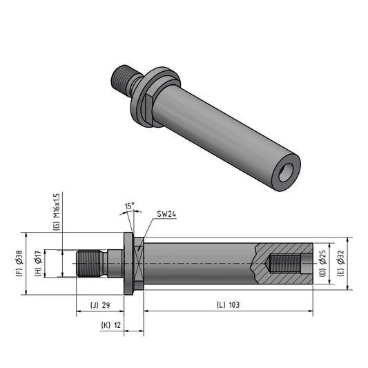 Innenschleifdorn Typ HJND-28 rechts