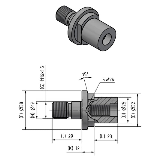 Innenschleifdorn Typ HJND-28 rechts