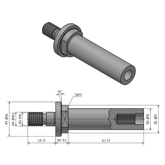 Innenschleifdorn Typ HJND-42 rechts